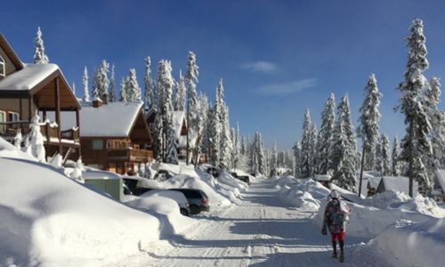 Ski village at Canadian ski resort